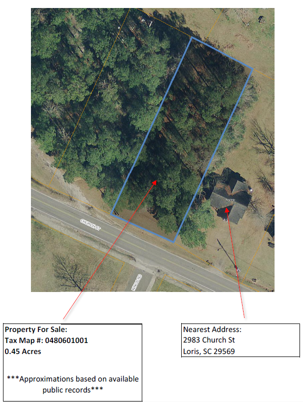 0.45 Acres RAW LAND on Church St Tax Map 0480601001 (Horry County
